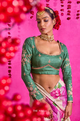 Firdaus Green Tussar Silk Blouse